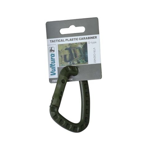 Carabiner tactical plastic chữ D Vultura VTR-CA2402