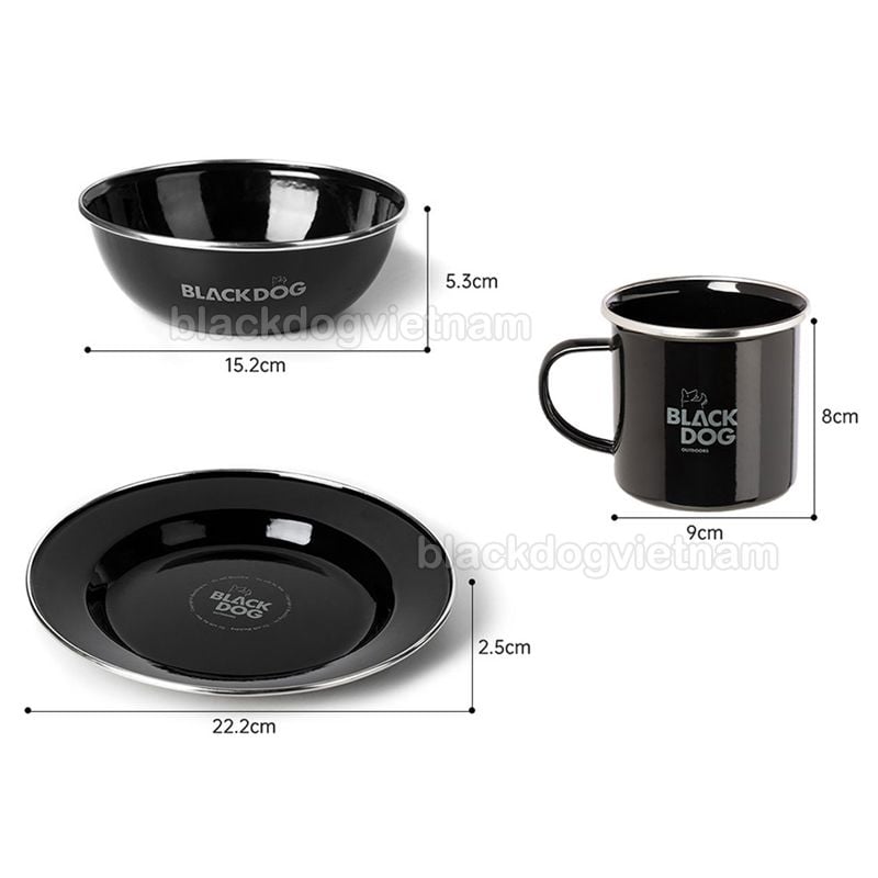 Chén bát dã ngoại tráng men Blackdog CBD2450CF019