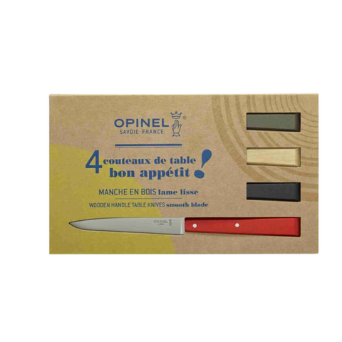 Bộ 4 dao bàn ăn dã ngoại Opinel table knives Wooden Handles
