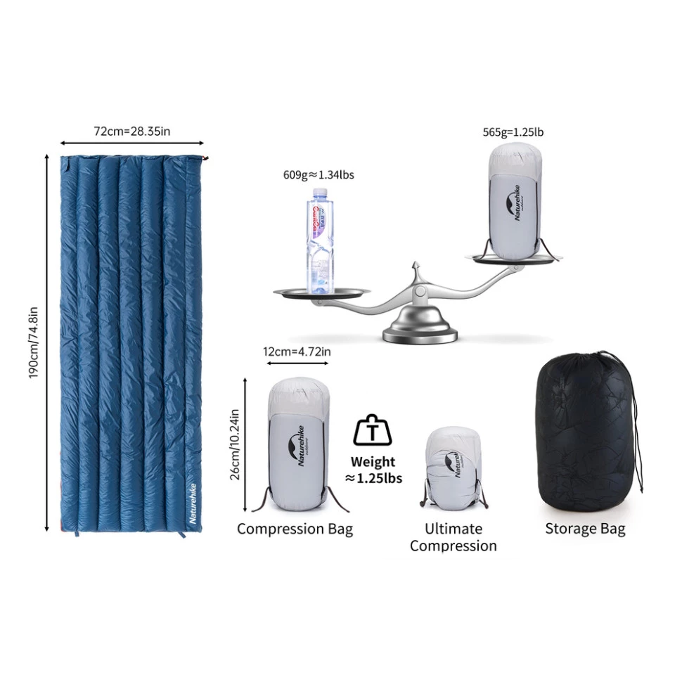 Túi ngủ chần lông vũ CW295 siêu nhẹ Naturehike CNK2300SD013