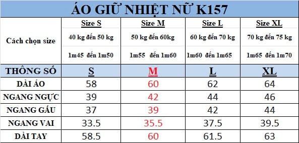 Áo thun lông cừu giữ nhiệt nữ Ktom K157