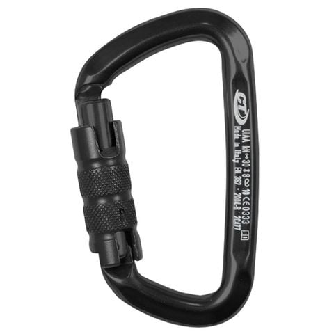 Móc Carabiner Climbing Tech D-SHAPE TG Đen Khóa Nhanh(twist-lock) - 2C47700 XZD