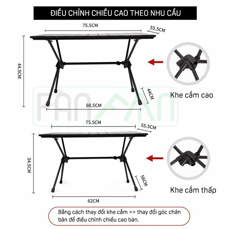 Bàn nhôm xếp gọn dã ngoại FT11 Naturehike CNH22JU037