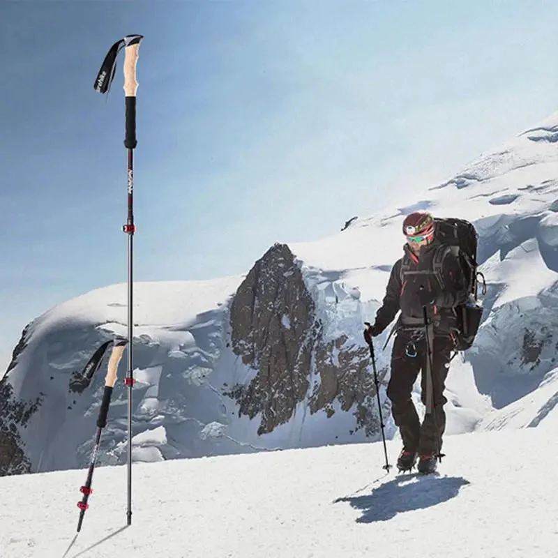 Bộ 2 gậy leo núi trekking carbon xếp gọn Naturehike NH20DS003