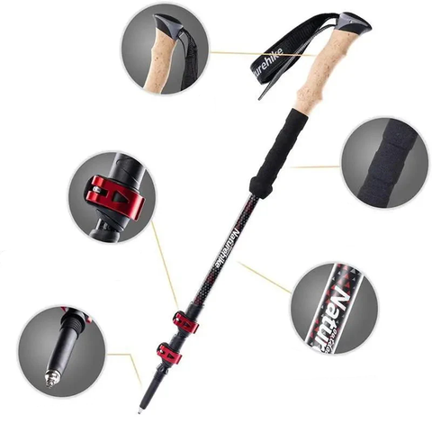 Bộ 2 gậy leo núi trekking carbon xếp gọn Naturehike NH20DS003