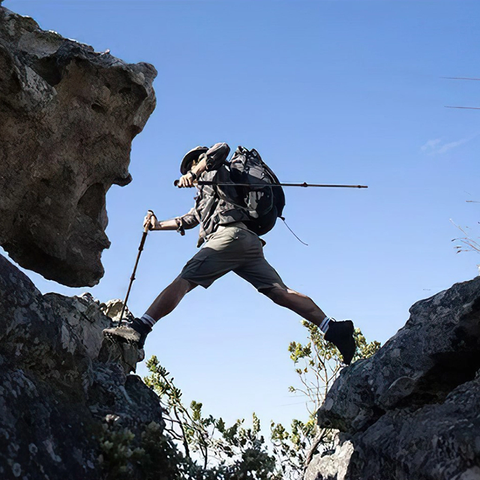 Bộ 2 gậy leo núi trekking carbon xếp gọn Naturehike NH20DS003