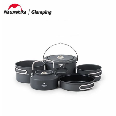 Bộ nồi nhôm xếp gọn cắm trại dã ngoại Naturehike CNH22CJ002