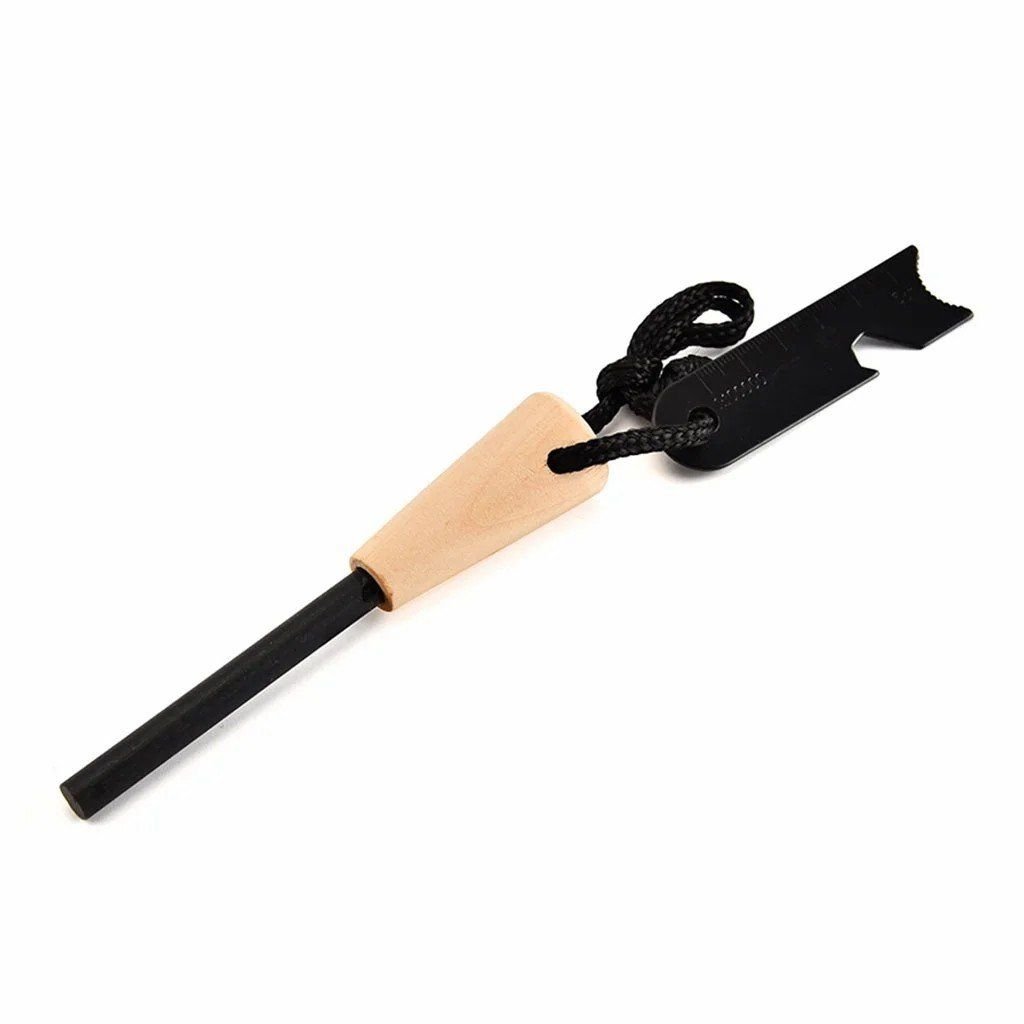 Cây đánh lửa sinh tồn Ferro rod cán gỗ Vultura VTR-FS2401