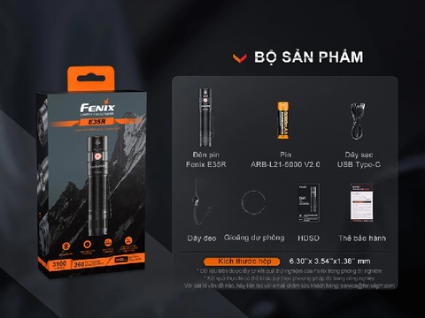 Combo đèn pin Fenix E35R & tản sáng AOD-S V2