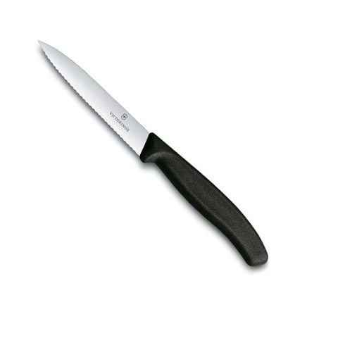 Dao gọt 10cm Victorinox Wavy edge Paring knives, Black 6.7733