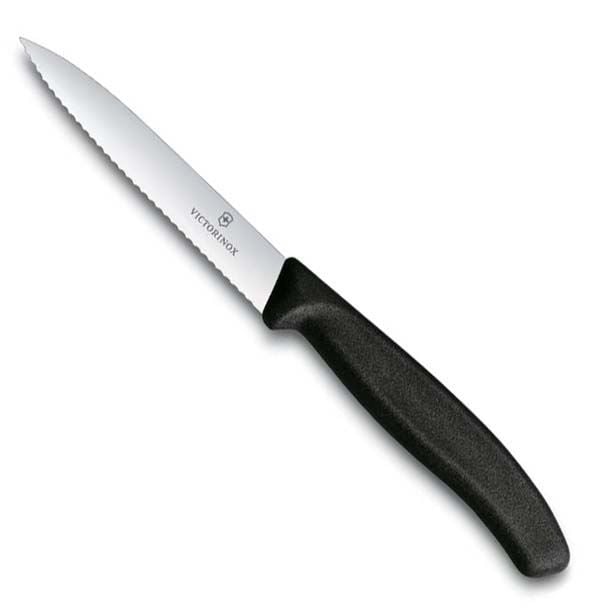 Dao gọt 10cm Victorinox Wavy edge Paring knives, Black 6.7733