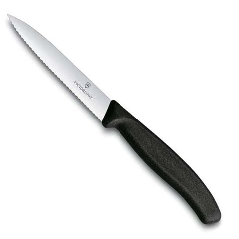 Dao gọt 10cm Victorinox Wavy edge Paring knives, Black 6.7733