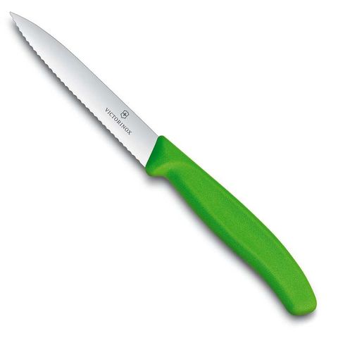 Dao gọt 10cm Victorinox Wavy edge Paring knives, Green 6.7736.L4