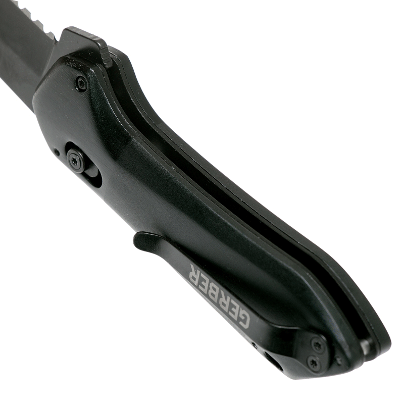 DAO XẾP DU LỊCH GERBER HIGHBROW COMPACT SERRATED ONYX