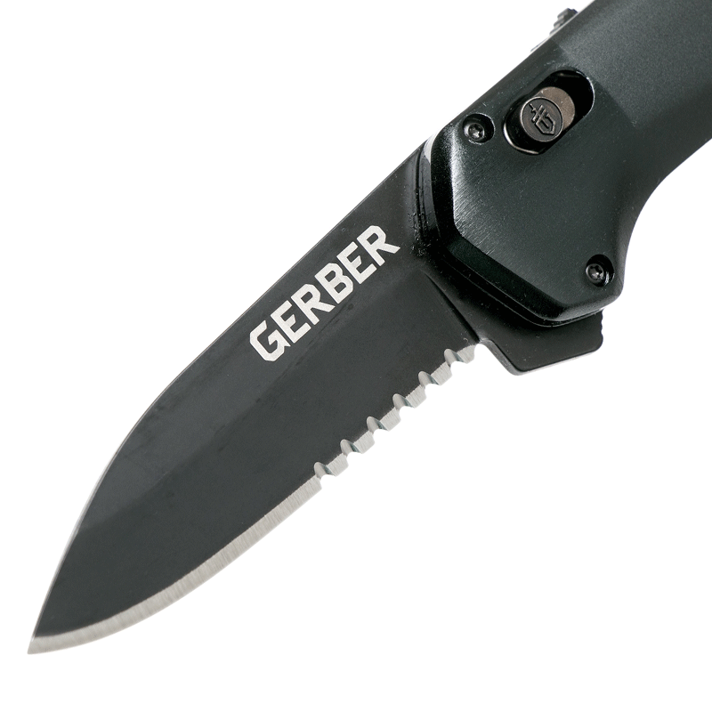 DAO XẾP DU LỊCH GERBER HIGHBROW COMPACT SERRATED ONYX