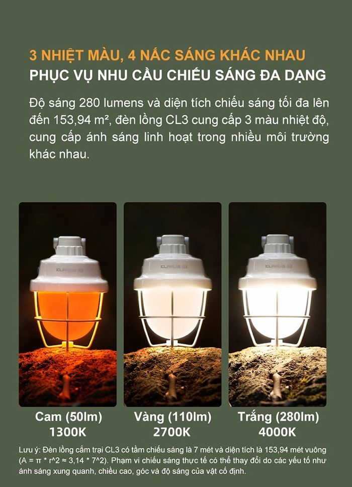 Đèn lồng cắm trại Klarus CL3