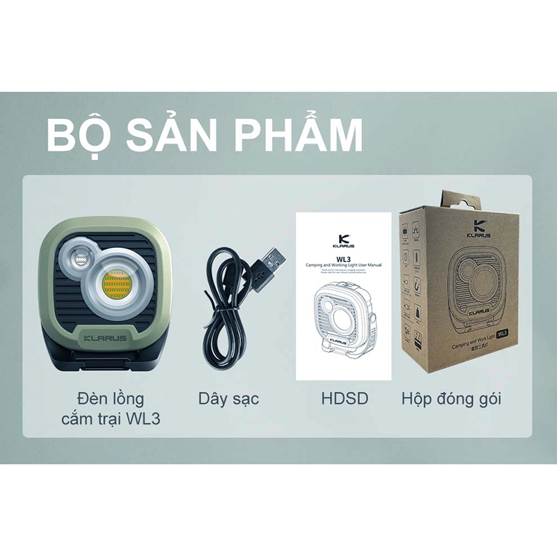 Đèn pin cắm trại Klarus WL3