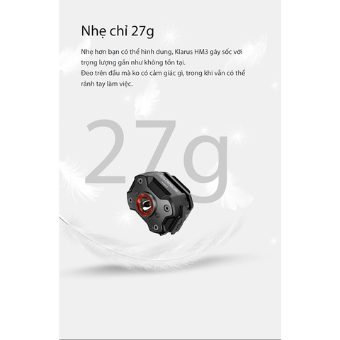 Đèn pin đeo đầu gài mũ siêu nhẹ KLARUS HM3