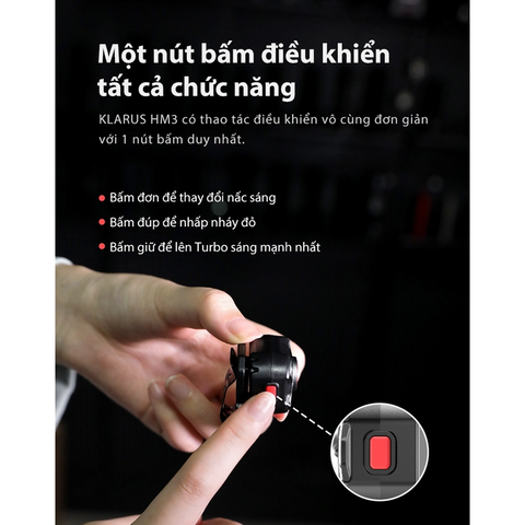 Đèn pin đeo đầu gài mũ siêu nhẹ KLARUS HM3