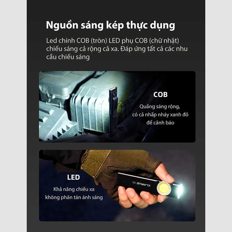 Đèn pin mini kẹp nón Klarus E5