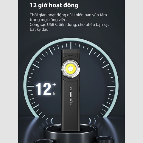 Đèn pin mini kẹp nón Klarus E5