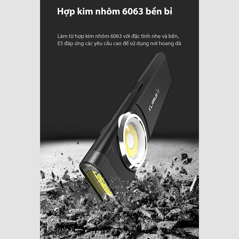 Đèn pin mini kẹp nón Klarus E5
