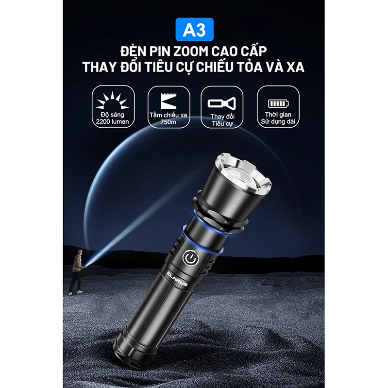 Đèn pin zoom KLARUS A3