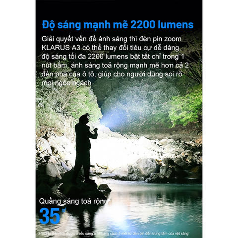 Đèn pin zoom KLARUS A3