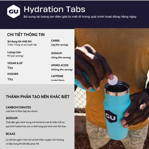 Viên sủi bổ sung điện giải GU Hydration drink tabs