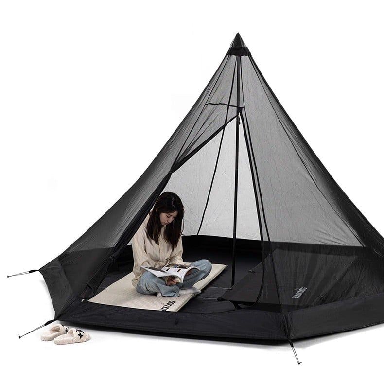 Lều glamping 3-4 người lục giác kim tự tháp BlackDog BD-ZP003