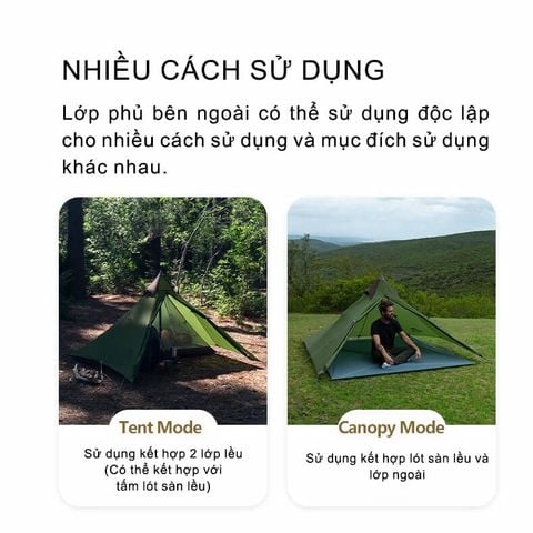 Lều chóp Bushcraft 1 người siêu nhẹ Naturehike NH17T030-L