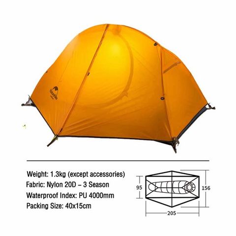 Lều đi xe đạp 1 người siêu nhẹ Naturehike NH18A095-D