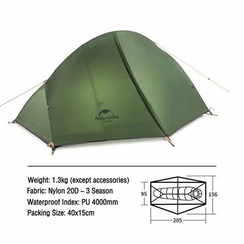 Lều đi xe đạp 1 người siêu nhẹ Naturehike NH18A095-D