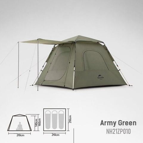 Lều tự bung glamping 3-4 người Naturehike Ango NH21ZP010