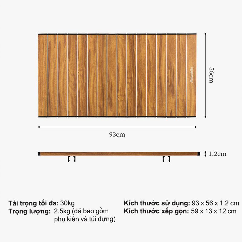 Mặt nhôm vân gỗ cho xe kéo Naturehike NH21PJ002