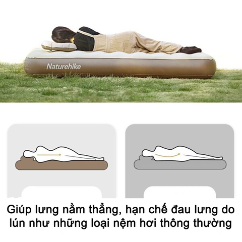 Nệm đôi bơm hơi dã ngoại 25cm Naturehike CNH23DZ10001