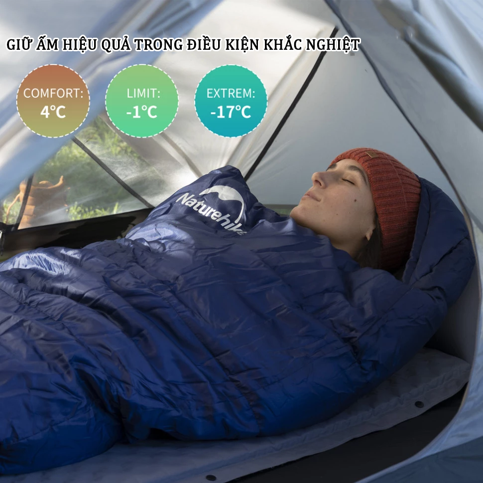 Túi ngủ con nhộng mùa đông Naturehike CNK2300SD014