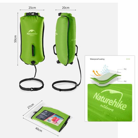 Túi phao bơi chống nước Naturehike 18L NH17S001-G