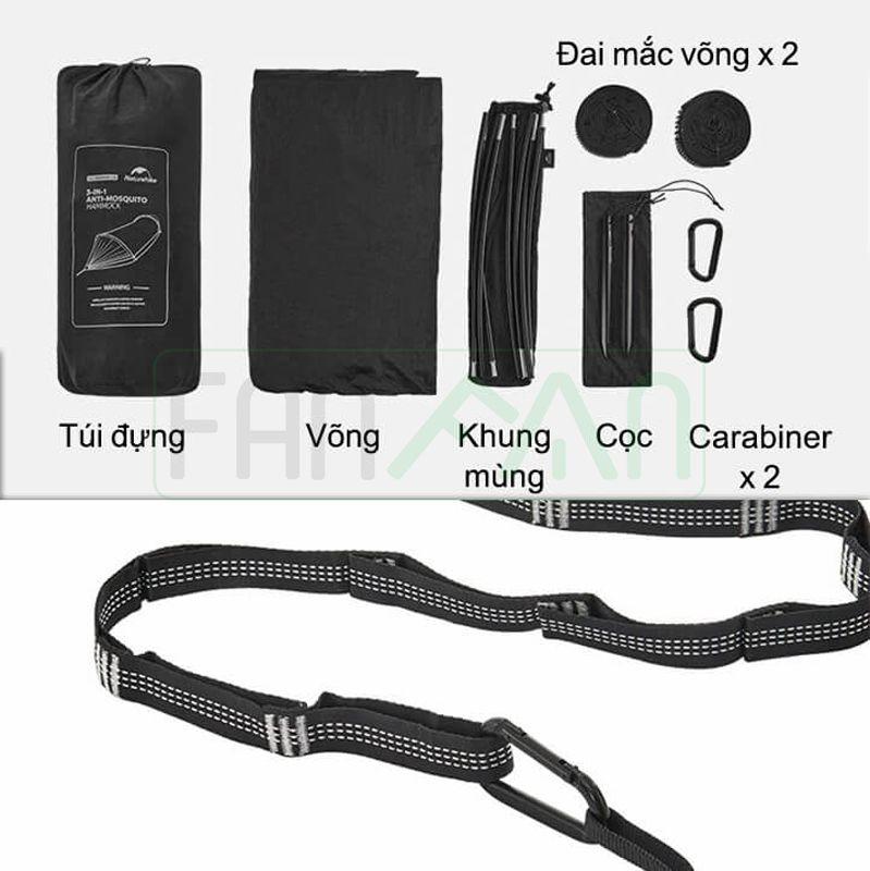 Võng mùng chống muỗi 3 trong 1 Naturehike CNH22HJ001