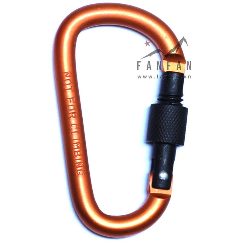 Móc đa năng Carabiner chữ D khoá xoay 8cm