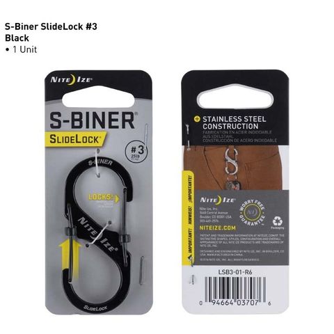 MÓC CARABINER CHỮ S-KHÓA TRƯỢT NITE IZE SỐ 3