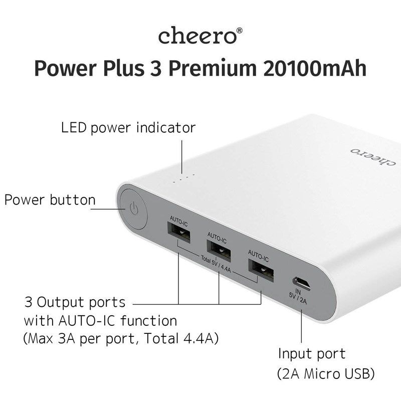 Pin dự phòng Power Plus 3 Premium - 20100mAh cheero