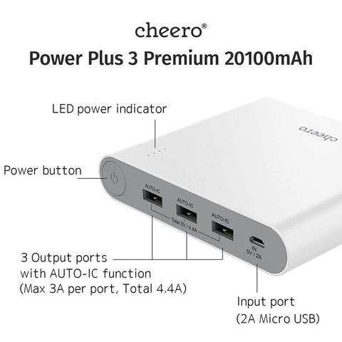 Pin dự phòng Power Plus 3 Premium - 20100mAh cheero