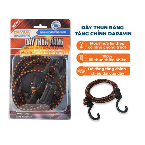 Dây thun ràng điều chỉnh chiều dài móc nhựa lõi thép Daravin DRV001