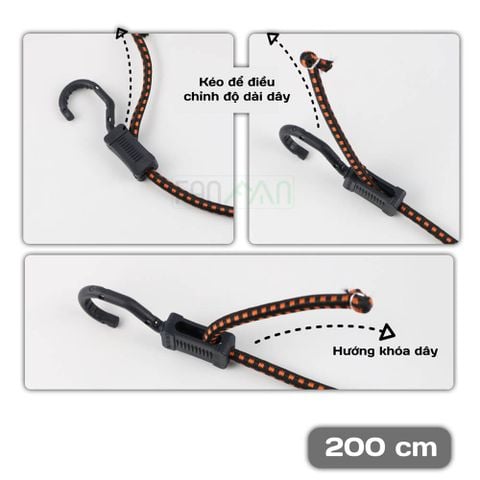 Dây thun ràng điều chỉnh chiều dài móc nhựa lõi thép Daravin DRV001