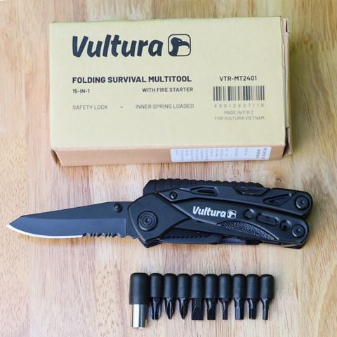 Dụng cụ đa năng sinh tồn 17 chức năng kèm đánh lửa Vultura VTR-MT2401