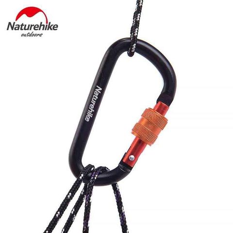 MÓC NHÔM CARABINER KHOÁ VẶN NATUREHIKE 6CM NH15A005-H