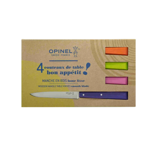 Bộ 4 dao bàn ăn dã ngoại Opinel table knives Wooden Handles