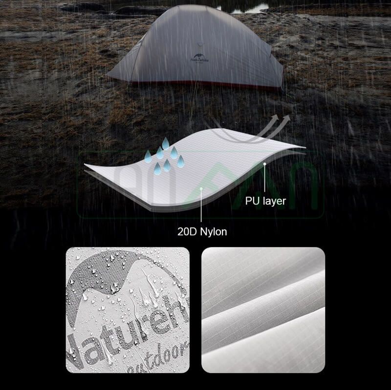 Lều Trekking siêu nhẹ 1-2 người Cloud Up Pro (20D Nylon) Naturehike CNK2350WS020