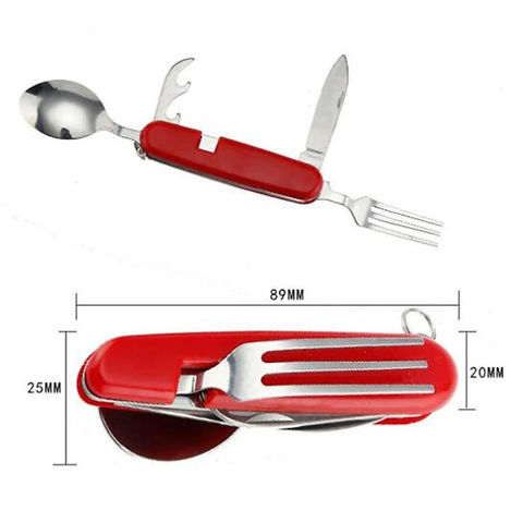 Bộ đồ ăn 2 mảnh dao muỗng nĩa dã ngoại 6 trong 1 Vultura VTR-TW2402